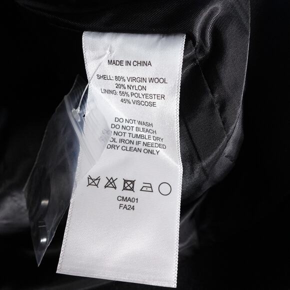 New Quince Women's Mod Italian Wool Cocoon Coat Preppy Black $170 Medium 3780 - Picture 8 of 9
